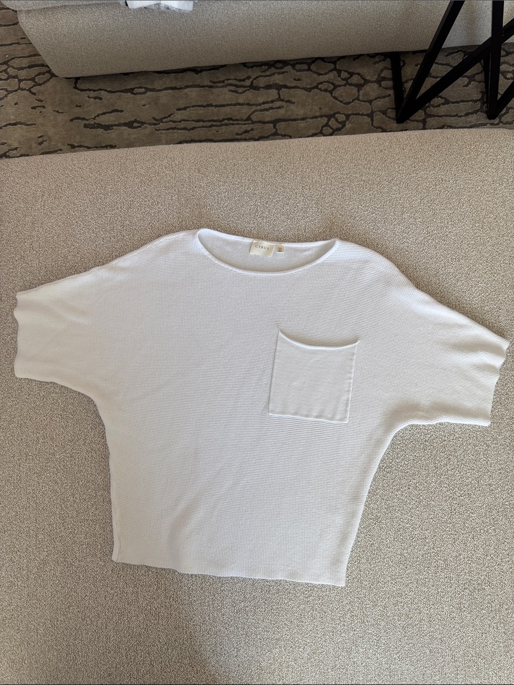 Cyrus White Short-Sleeve Pocket Top
